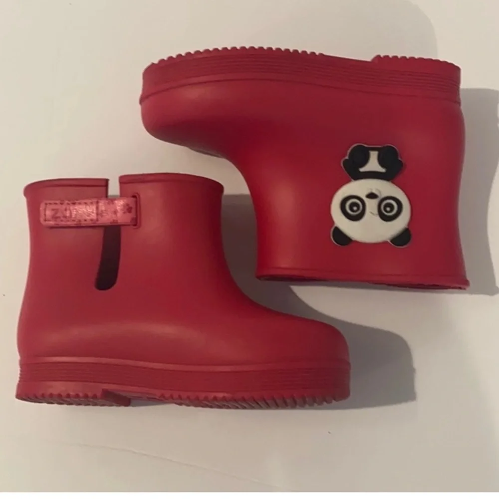 Authentic Grendene kids Panda baby girls pink rubber rain boots sz 7